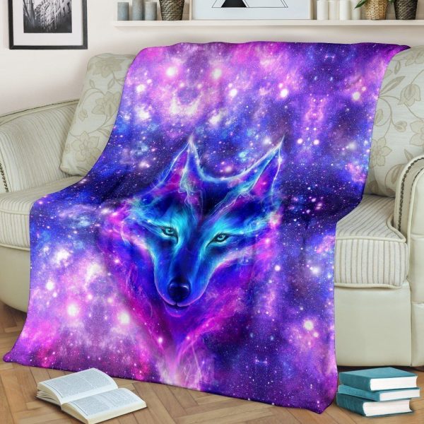 Galaxy Wolf Fleece Blanket Gift For Wolf Lovers - Image 2