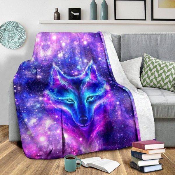 Galaxy Wolf Fleece Blanket Gift For Wolf Lovers - Image 3