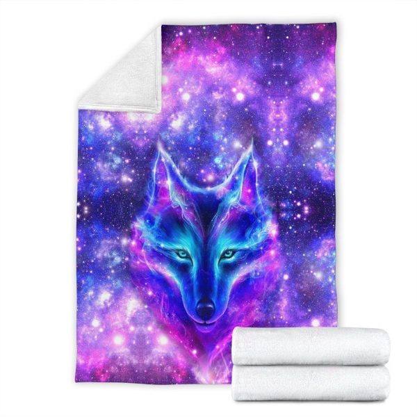 Galaxy Wolf Fleece Blanket Gift For Wolf Lovers - Image 4