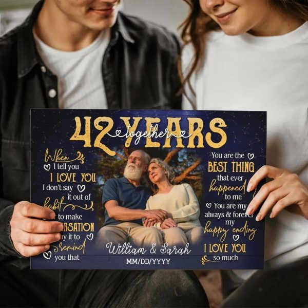 Personalized Photo Canvas Prints, Gifts For Couples, 42nd Anniversary Gift For Husband And Wife, 42 Years When I Tell You I Love You Dem Canvas - Image 2