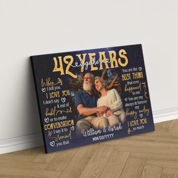 Personalized Photo Canvas Prints, Gifts For Couples, 42nd Anniversary Gift For Husband And Wife, 42 Years When I Tell You I Love You Dem Canvas - Image 8