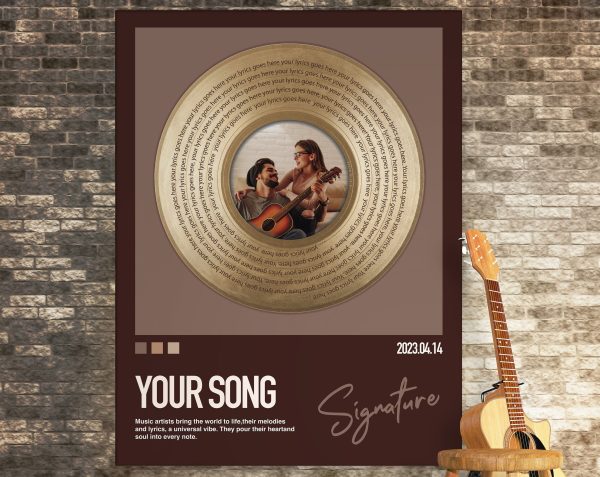 Custom Music Plaque - Personalized Music Print - Personalized Vinyl Record Poster - Custom Vinyl Record Print - Personalized Gift -Chocolate - Image 2