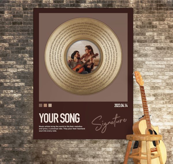 Custom Music Plaque - Personalized Music Print - Personalized Vinyl Record Poster - Custom Vinyl Record Print - Personalized Gift -Chocolate