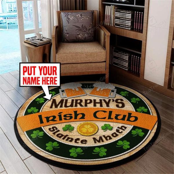 Personalized Irish Pub Living Room Round Mat Circle Rug - Image 4