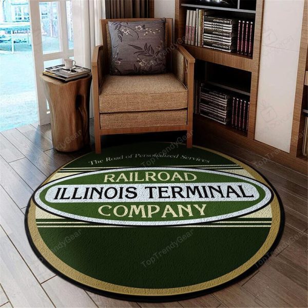 Illinois Living Room Round Mat Circle Rug Illinois Terminal Railroad - Image 2