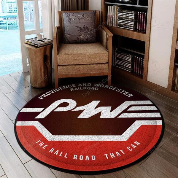 Pnw Round Mat Providence & Worcester Railroad Round Floor Mat Room Rugs Carpet Outdoor Rug Washable Rugs - Image 2