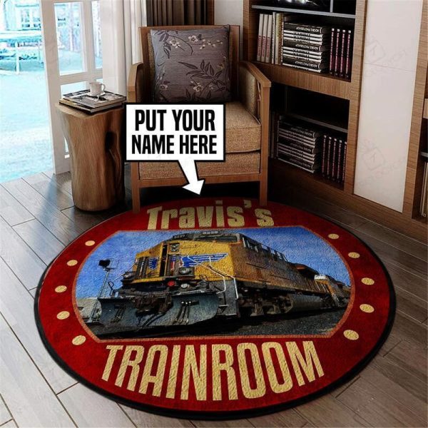 Personalized Up Union Pacific Railroad Round Mat Round Floor Mat Room Rugs Carpet Outdoor Rug Washable Rugs