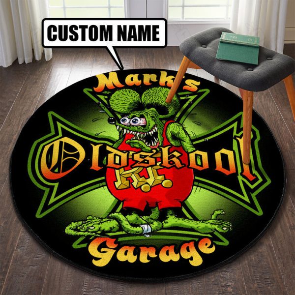 Personalized Hot Rod Round Mat Round Floor Mat Room Rugs Carpet Outdoor Rug Washable Rugs