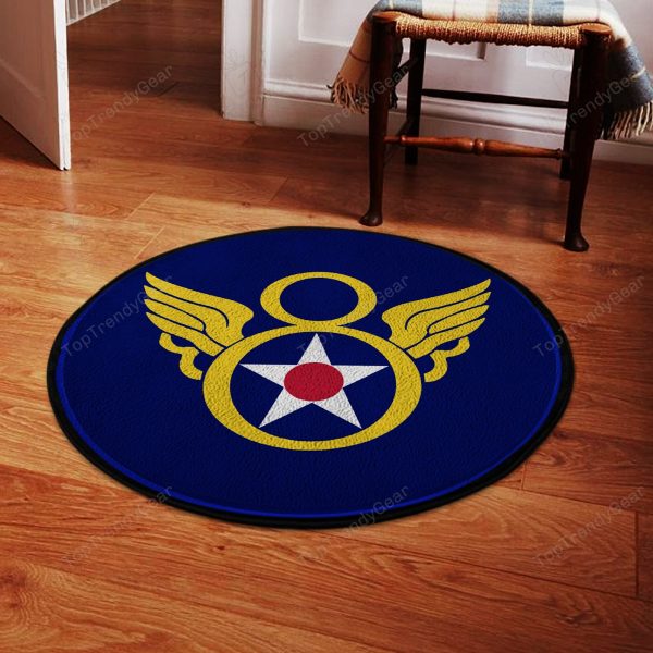 8Th Air Force Round Mat Round Floor Mat Room Rugs Carpet Outdoor Rug Washable Rugs - Image 2