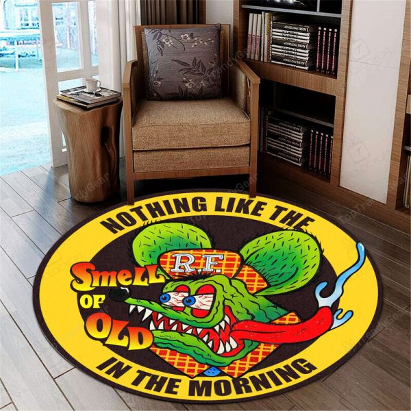 Rat Rod Hot Rod Nothing Like The Smell Of Oil In The Morning Round Mat Round Floor Mat Room Rugs Carpet Outdoor Rug Washable Rugs - Image 2