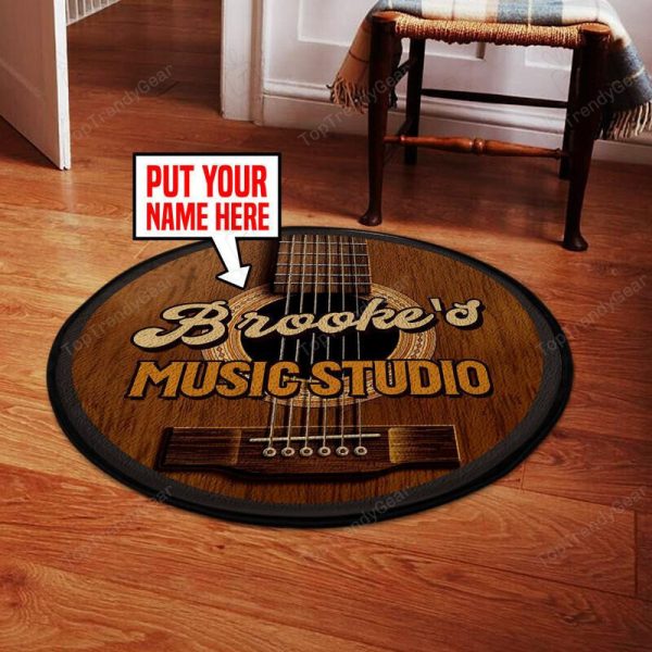 Personalized Music Studio Round Mat 06081 Living Room Rugs, Bedroom Rugs, Kitchen Rugs - Image 3