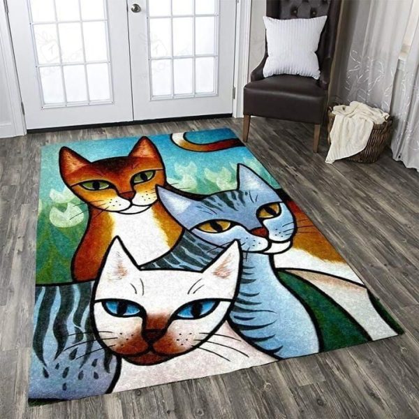 Cat Area Rugs For Living Room Rectangle Rug Bedroom Rugs Carpet Flooring Gift RS136047|Rosabella Print