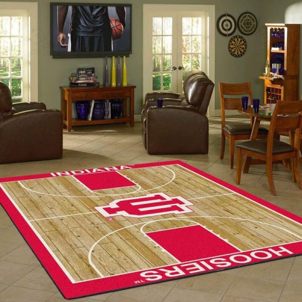 Indiana Team Home Court Rectangle Rug Decor Area Rugs For Living Room Bedroom Kitchen Rugs Home Carpet Flooring Rs016534 Print