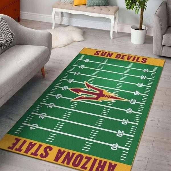 Nfl Team Arizona State Sun Devils Home Field Rectangle Area Rugs Carpet For Living Room, Bedroom, Kitchen Rugs, Non-Slip Carpet Rp123208 Print